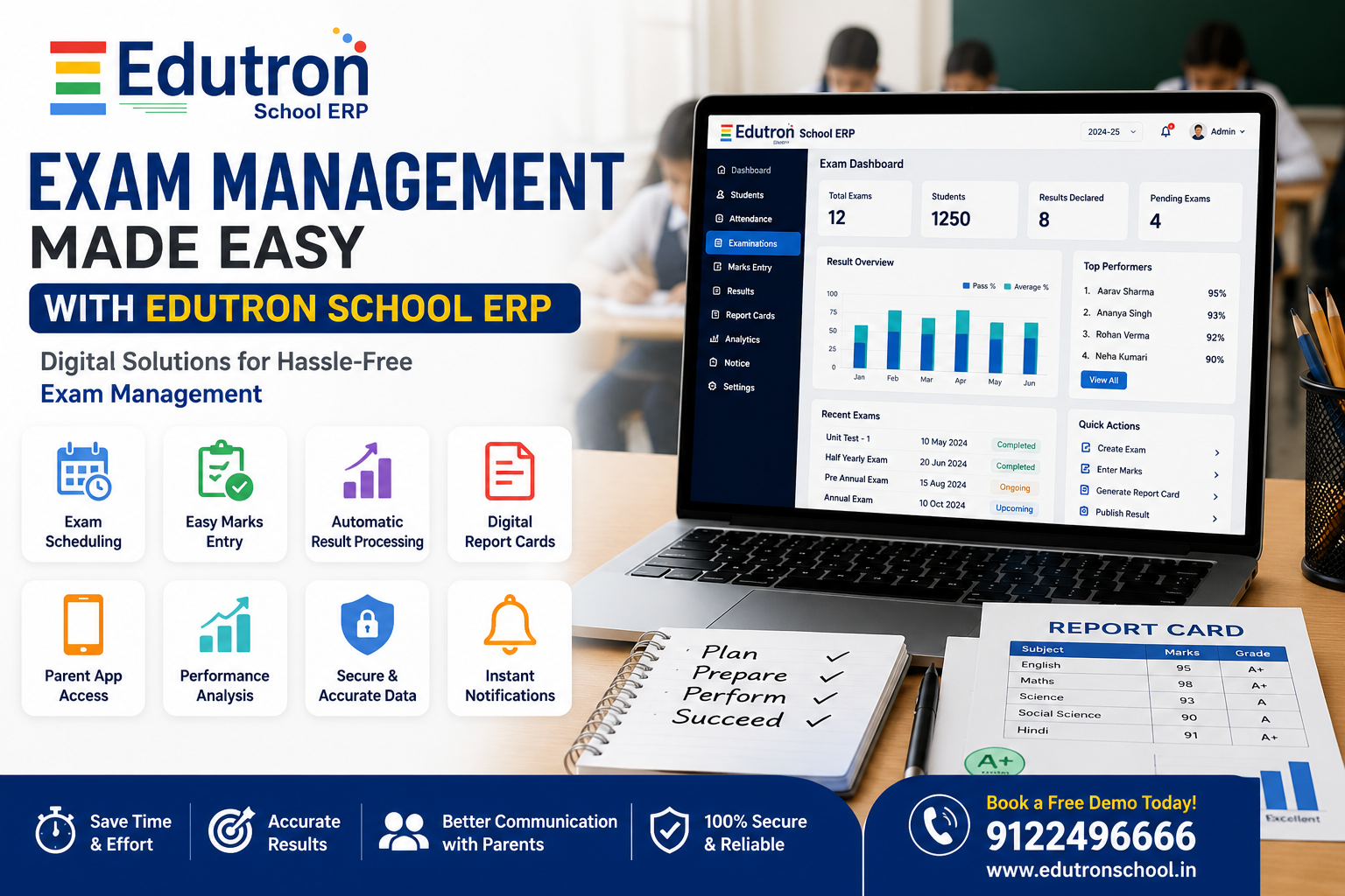 Exam Management Software: Kaise Edutron School ERP School Ki Exam Pareshani Ko Kam Karta Hai?